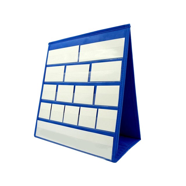 Desktop Pocket Chart Self-Standing Tabletop Desktop Cards Sentence Strips File Holder For Individual Group Usage Classroom or Home(43*33cm)