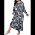 thumbnail image 1 of Camisón de Larga para Mujer, Estampado, Camiseta, Vestido de Dormir Mariposa Azul XXL, 1 of 6