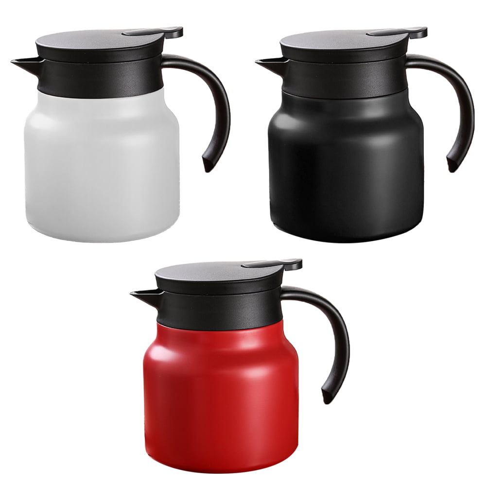 Thermal Insulation Teapot Coffee Thermos Jug with Tea Filter 304 Stainless  Steel Rustproof for Coffee,Tea,Milk Beverage Black 800ML