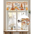 thumbnail image 2 of Gnome Pumpkin Fall Thanksgiving Kitchen Valances for Windows Vintage Orange Leaf Farmhouse Valance Curtains&nbsp; for Kitchen /Living Room/Bedroom/ Bathroom Decor, 42"x12 " ,Rod Pocket 1 Panel,, 2 of 7