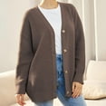 thumbnail image 2 of Cardigans pour Femmes 2023 Automne à devant Ouvert, Surdimensionnés, à Boutons, Col en V, Coupe Ample, Tricot Doux, 2 of 9