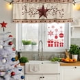 thumbnail image 5 of Red Texas Star Rustic Curtain Valances for Windows, Kitchen Valance Window Treatments Panel 2 Pack, Farmhouse Berry Brown Wooden Rod Pocket Short Curtains for Bathroom Bedroom 42 x 18 Inch, 5 of 8