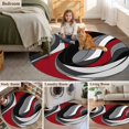 thumbnail image 6 of Abstract Twist Art Round Area&nbsp;Rug 8ft Black and Red Classic Match Non-Slip&nbsp;Washable Circle Rugs Soft Felt Indoor Floor Mat for Bedroom Kitchen Living Room Bathroom, 6 of 9