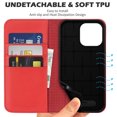 thumbnail image 4 of Étui Compatible avec iPhone14 Plus, Étui Portefeuille en Cuir Couverture Rabattable Blocage RFID Fentes pour Cartes Magnétique, 4 of 5