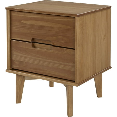 Mid Century Modern Wood Nightstand - Caramel