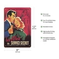 thumbnail image 2 of FBI Girl (Les Filles du Service Secret) - Starring Cesar Romero and Audrey Trotter - Vintage French Film Noir Movie Poster c.1951 - 8 x 12 inch Vintage Wood Art Sign, 2 of 4