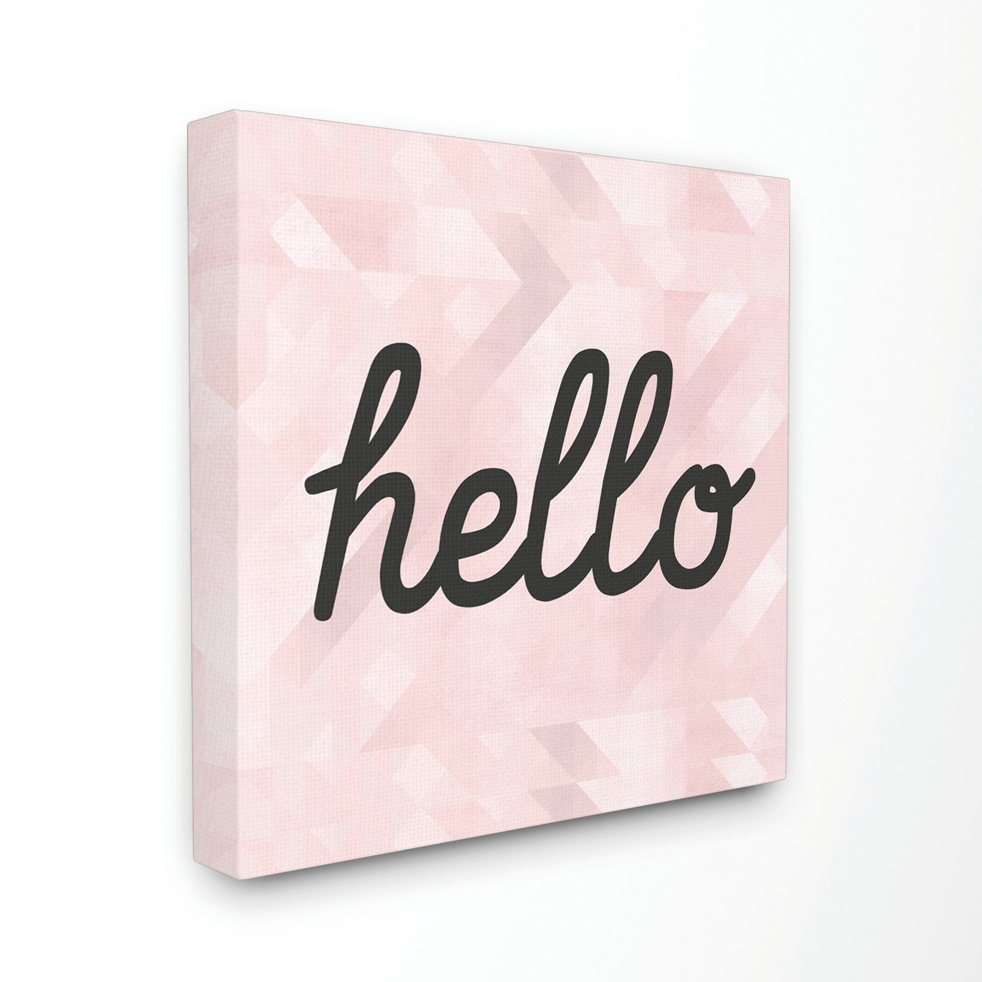 Stupell IndustriesHello Pink Geometric Typography Canvas Wall Art by Daphne Polselli