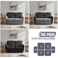 thumbnail image 6 of Jiueut Sun Moon Star Print 6 Pcs Recliner Couch Covers, Breathable Reclining Chair Covers Stretch Sofa Slipcover wirh Storage Pockets for Dining Room, 6 of 7