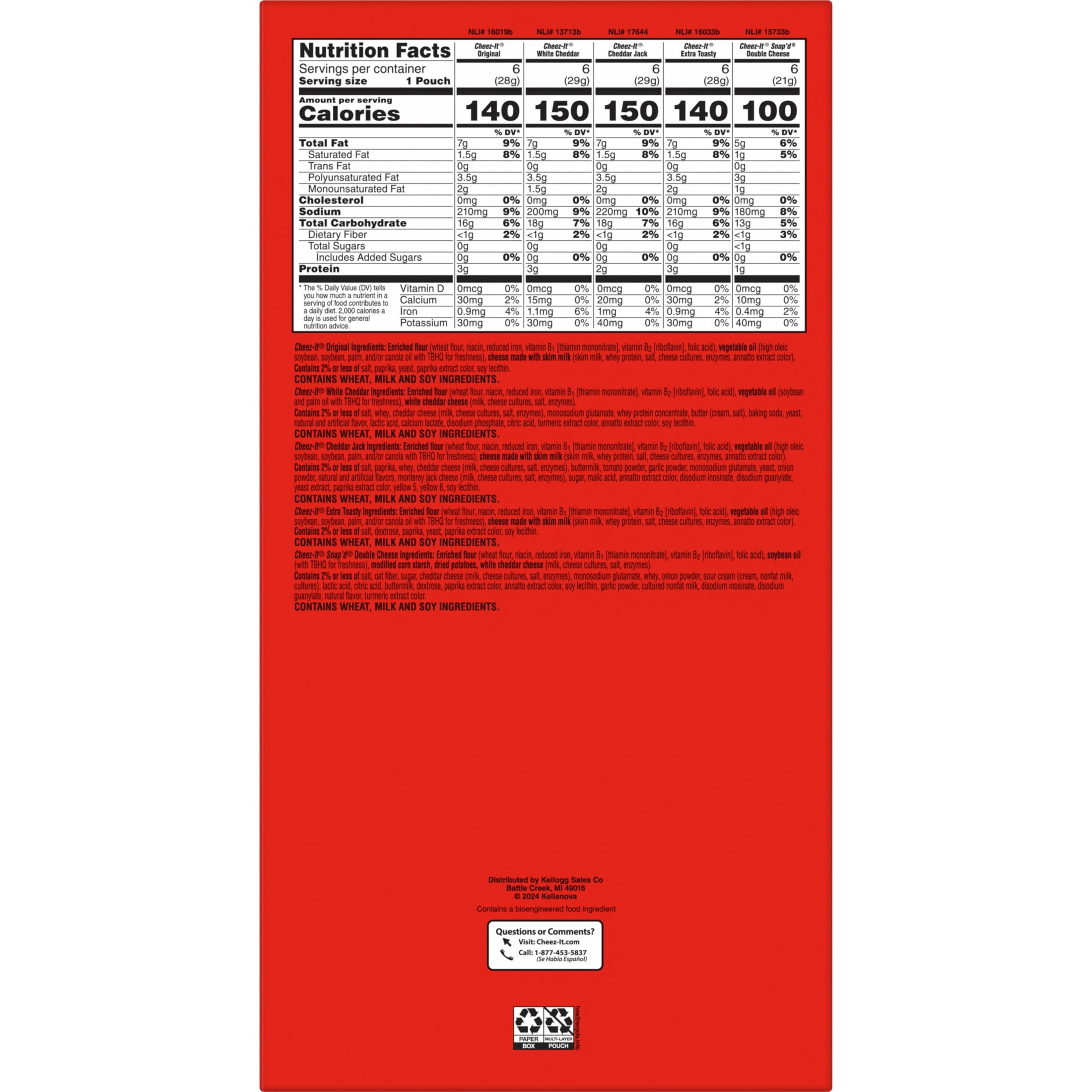 Cheez-It Variety Pack Snacks, Lunch Snacks, 30 Count