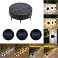 thumbnail image 1 of ¡Precios en Caída!, Paquete de 4 luces solares para el suelo, 6 luces LED para exteriores, luces solares para exteriores mejoradas y brillantes, luces de paisaje para caminos, patios y césped, 1 of 8