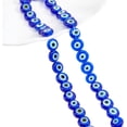 thumbnail image 1 of 48 cuentas de vidrio azules de 8 mm, planas y redondas, con forma de lámpara, espaciadoras turcas, para pulseras y bisutería., 1 of 9