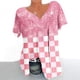 thumbnail image 1 of Fiudx Tops para Mujer Blusa Estampada de Manga Corta con Cuello En V para Mujer Blusas Tipo Jersey, 1 of 4