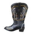 thumbnail image 1 of CEHVOM Women's Printed Casual Pointed Toe Short Boots Mid-Heel Shoes, 1 of 9