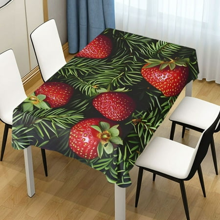

ALAZA Christmas Strawberry Rectangle Tablecloth Tablecover Dinning Table Cloth 60 x60