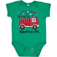 thumbnail image 3 of Inktastic It's My 1st Valentine's Day Fire Truck with Cute Dalmatian Boys or Girls Baby Bodysuit, 3 of 5