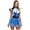 Blue, variant on Doomiva Alien Costume for Women Sequined Tulle Skirt Jumpsuit Rave Party Dress Halloween Space Cadet Silver S