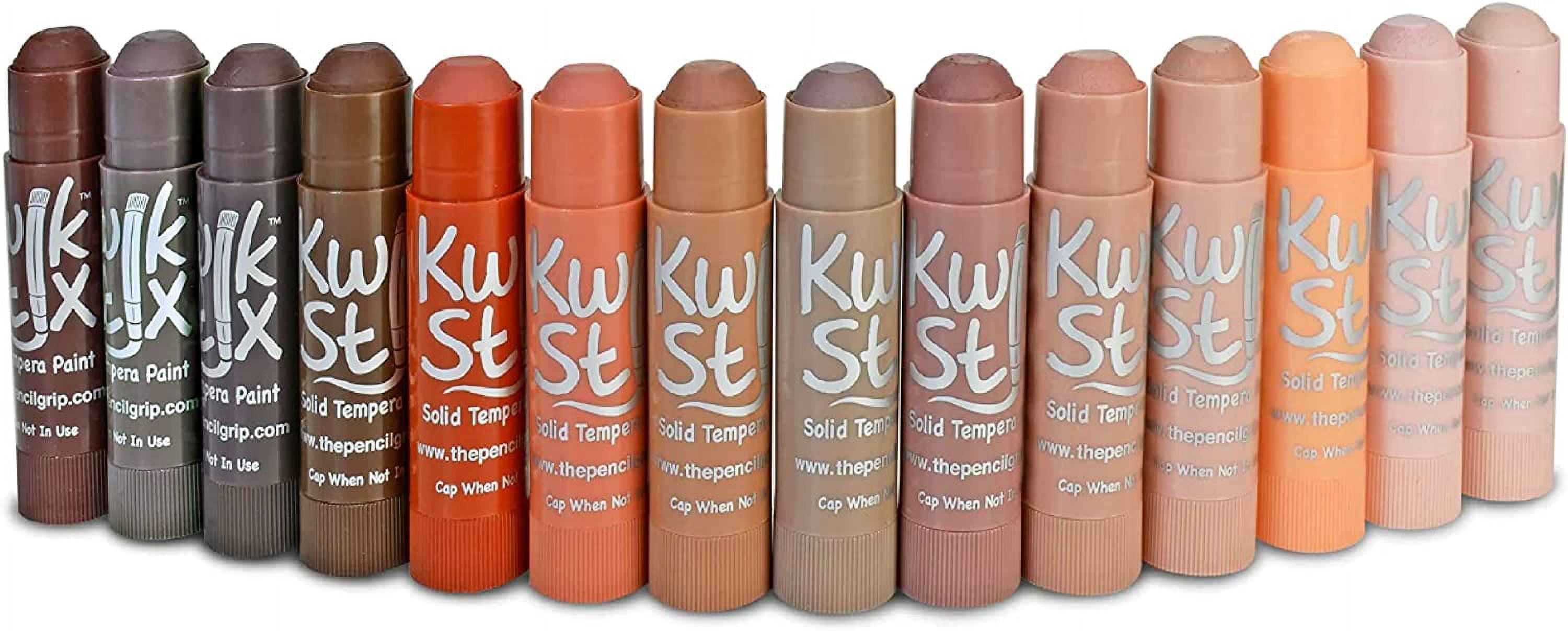 Kwik Stix Solid Tempera Paint Sticks, 14 Count, Global Skin Tone Colors, Washable, Quick-Drying, Non-Toxic