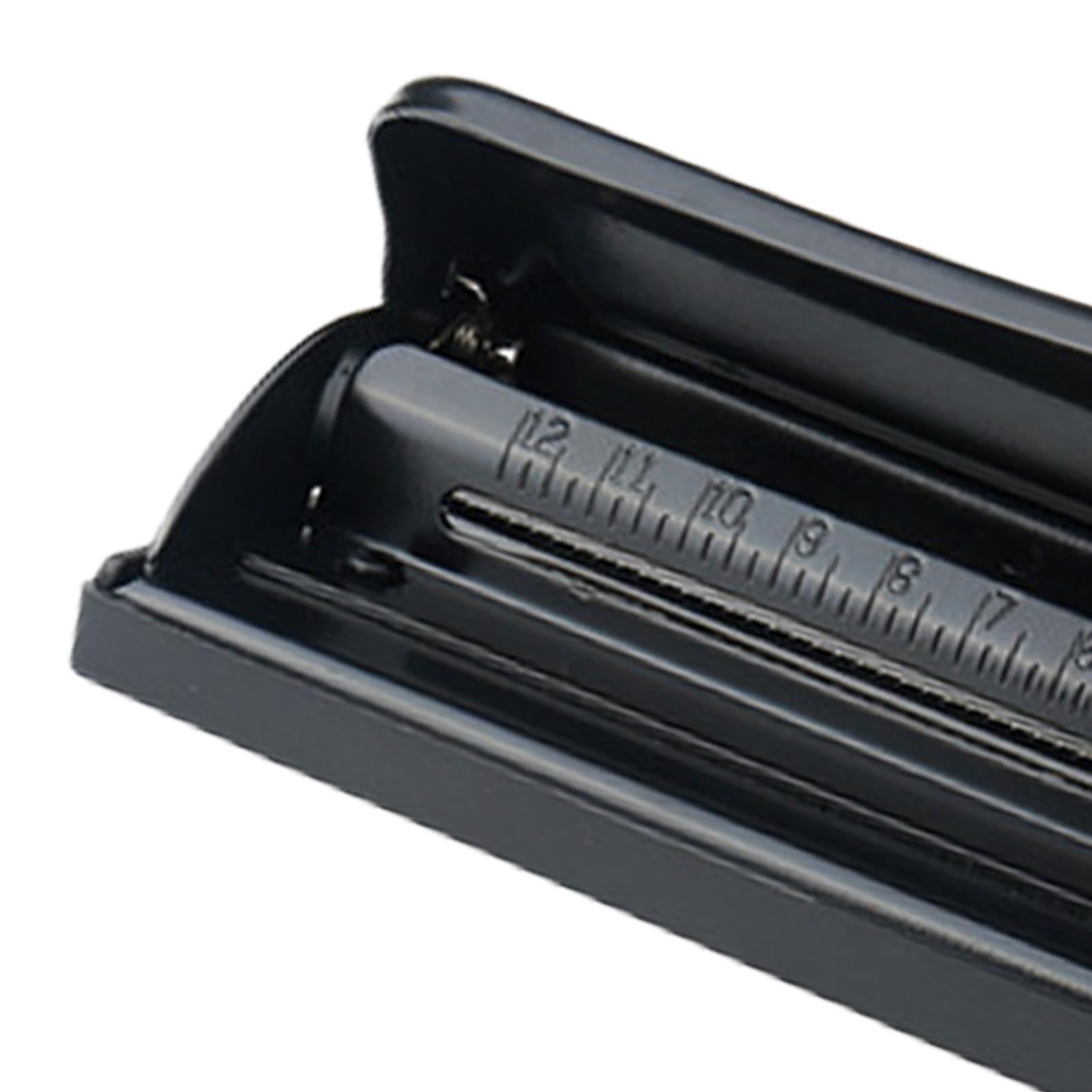 Portable 3,Hole Paper Punch, Metal Construction, Adjustable Distance, Replaceable Blade
