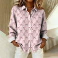 thumbnail image 5 of AUNVITO Women's Valentine's Day Shirt Long Sleeve Turn-Down Collar with Valentine Print and Button Front Casual and Romantic Style, 5 of 5