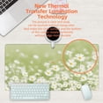 thumbnail image 3 of Green Daisy Flowers Desk Pad Chamomile Flowers Large Gaming Mouse Pad, Extended Big Computer Keyboard Mat, NonSlip Base, Stitched Edge, Ideal for Desk, 31.5x15.7", 3 of 6