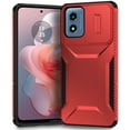 thumbnail image 2 of ELEHOLD for Moto G Play 4G 2024 Case,Military Grade Drop Protection Heavy Duty Non-slip Rugged Shockproof Protective Case with Slide Window Cover for Moto G Play 4G 2024,Red, 2 of 7