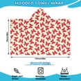 thumbnail image 2 of Red Butterfly Red Silhouette Pattern Hooded Bath Towel，50"x30" for Ages 3 To 12 Kids, Quick Dry Lightweight Soft Microfiber Hood Beach Towel Cover Up for Kids, 2 of 7