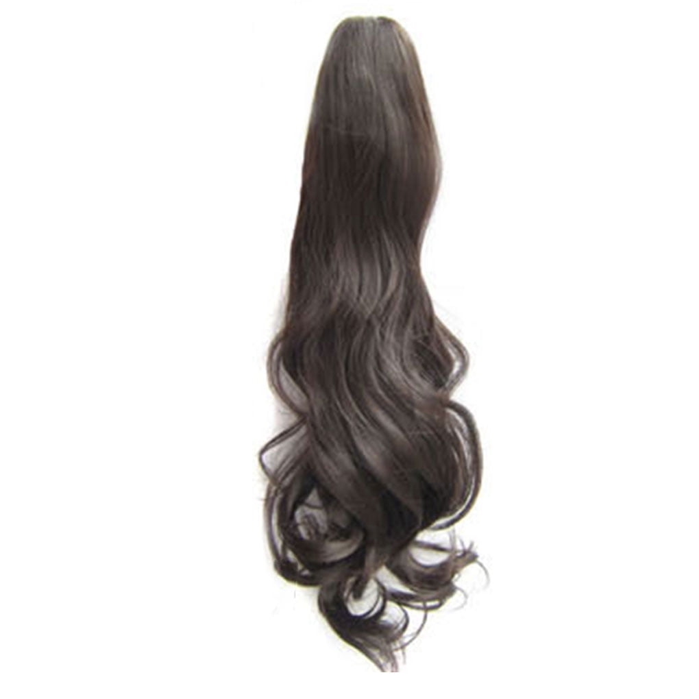 55cm Women Girls Long Curly Wavy Ponytail Extension Synthetic Hair Piece  Clip Hair Extensions 