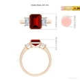 thumbnail image 5 of Angara Lab Grown Ruby Engagement Ring with Diamond in 14K Rose Gold for Women (Size-9x7mm) – July Birthstone Jewelry | Three Stone Emerald cut Lab Ruby Ring (Ring Size - 3.5), 5 of 8