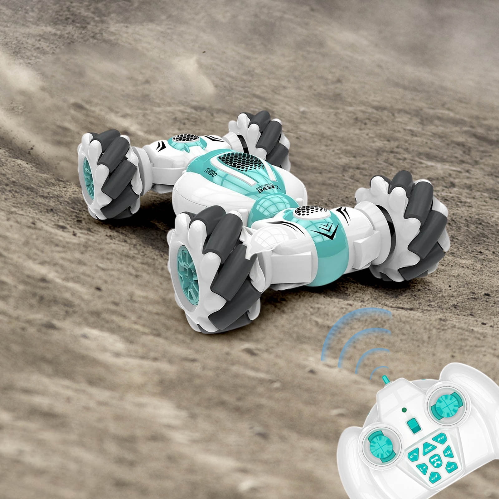 Gesture Watch Remote Control RC Car - Mini 4WD Stunt Drifter w/ 360° Spin & Transforming Body, Age 8+ Green