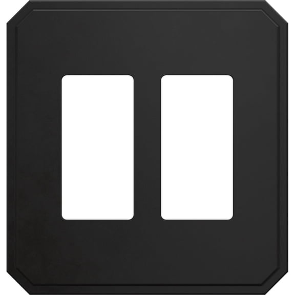 Franklin Brass Stepped Geometric (3-Pack) Decorative Light Switch Cover Matte Black 2-Gang Concealed Mount Screwless Decorator/Rocker Wall Plate Double Switch Plate Cover Outlet Covers W46480K-FB-CP