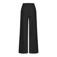 thumbnail image 5 of REALiKUN Women Casual Wide Leg Pant Elastic Waist Wide Leg Linen Pant Loose Long Palazzo Trousers with Pockets, 5 of 6