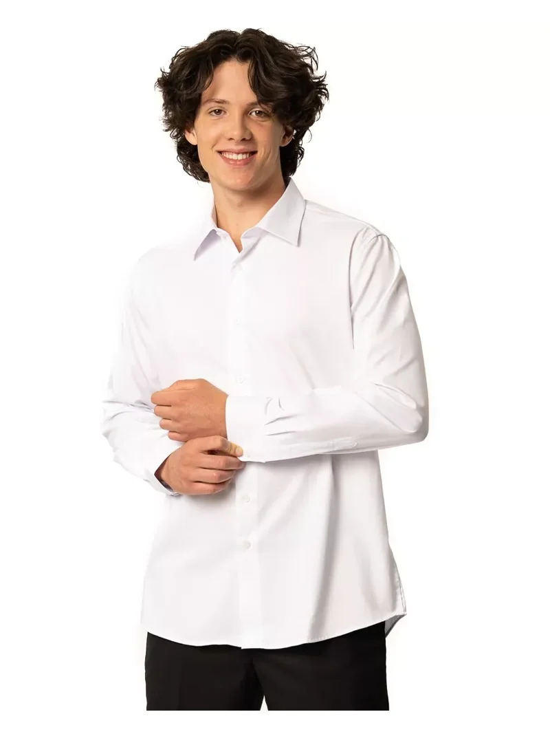 17 32/33 dress shirt slim fit G-style USA Men's Slim Fit Long Sleeve Dress Shirt - Charcoal