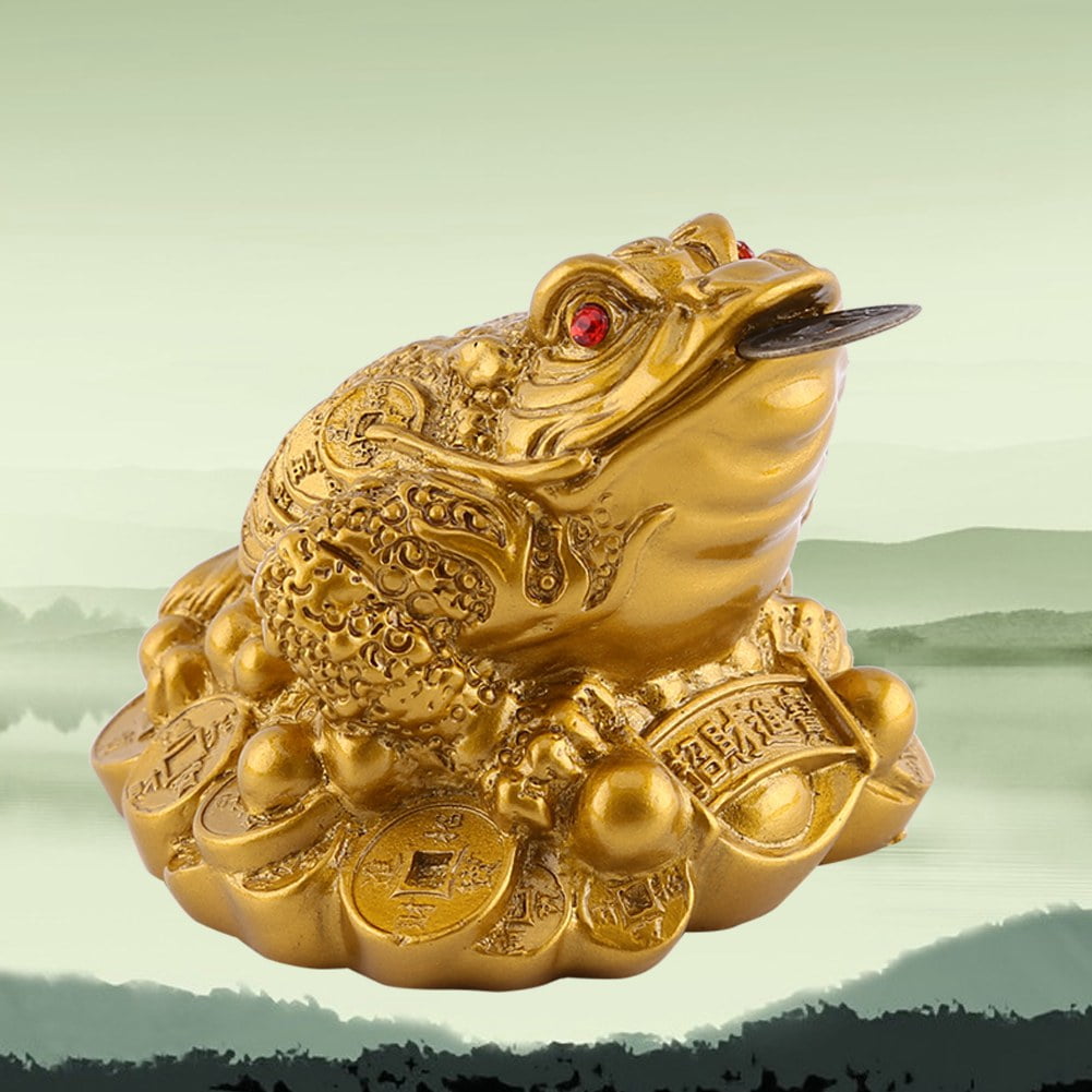 Fortune Gold Money Coin Frog Toad Feng Shui Decoration Charm of prosperity 