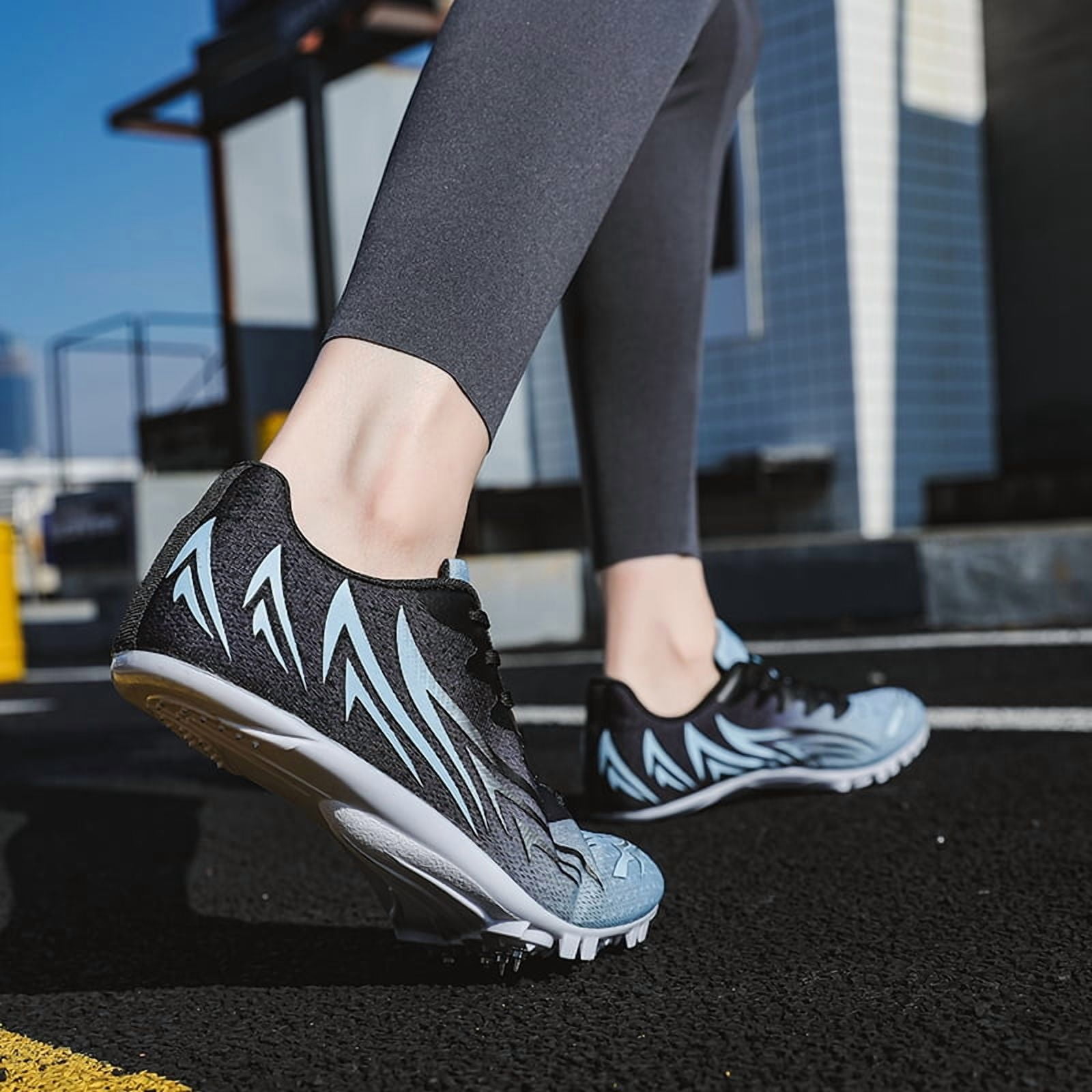 Mens Womens Track and Field Shoes Sprint Sport Sneakers Mesh Breathable Professional Running Nail Spikes Shoes