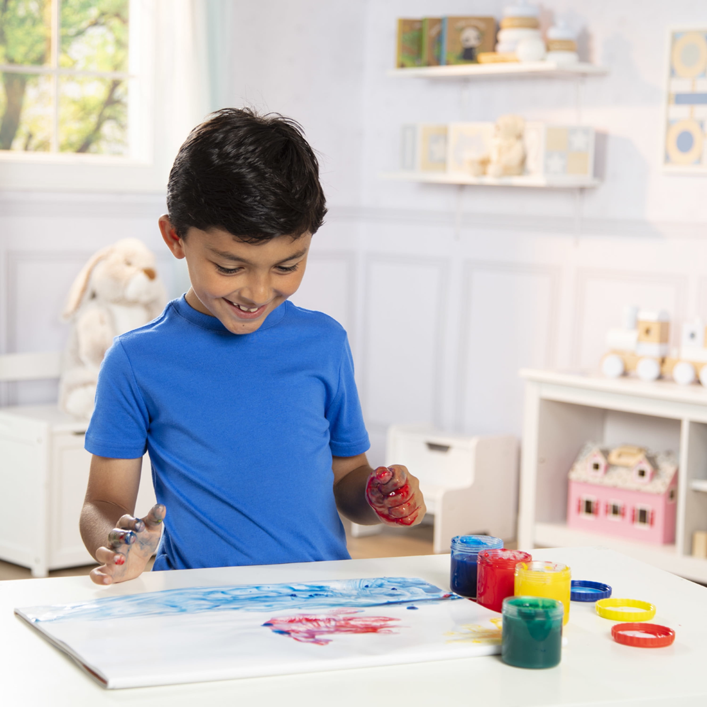 Melissa Doug Finger Paint Set 4 pcs Red Yellow Blue Green