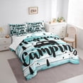 thumbnail image 3 of Feelyou Cyan Rustic Cabin Bedding Comforter Set 7pcs for Kids, Abventure Explorer King Bedding Sets, Happy Camping Theme Bed Sheets, Super Cozy Room Decor, 3 of 8
