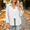 thumbnail image 5 of VBVC Women's Corduroy Button Down Shirt , Ladies' Long Sleeve Collared Blouse , Fall Winter Work Tops For Women, S-2XL, 5 of 7