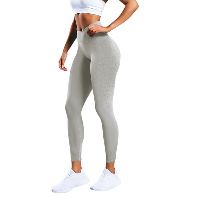 Pantalones cortos sin costuras para mujer - Pantalones cortos de yoga de cintura alta, tejido elástico en 4 direcciones, cintura cónica para hacer ejercicio y uso informal