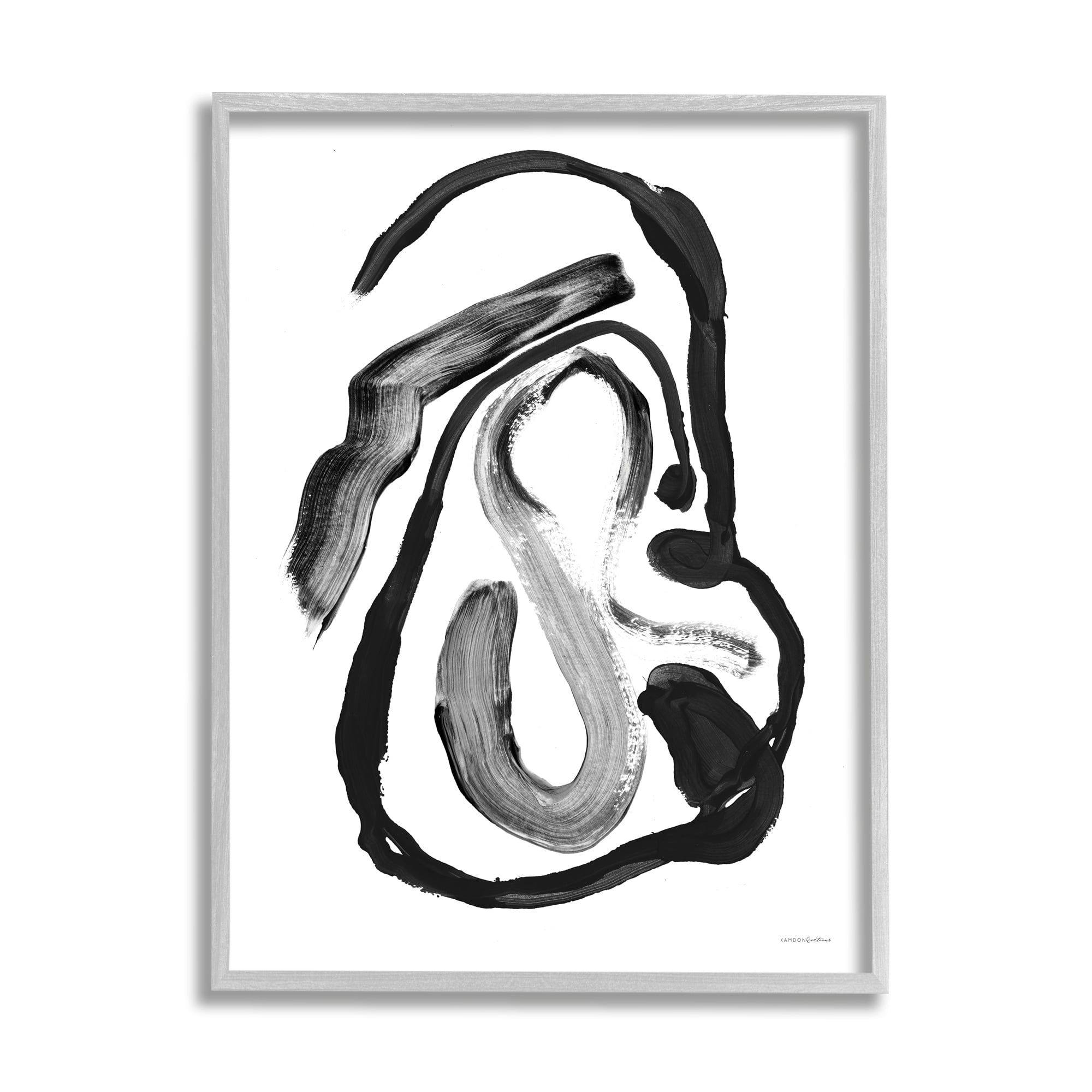 Kamdon Kreations Minimal Modern Calligraphic Doodle Line Abstract Faces 24" x 30" Framed Painting Art Print, by Stupell Home Décor