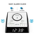Alarm Clock with Wireless Charging, Clock Radio with Bluetooth Speaker