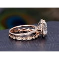 thumbnail image 3 of Art deco 2 Ct Moissanite and Diamond Halo Wedding Ring Set in Rose Gold, 3 of 5