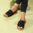 thumbnail image 5 of IEMIEMIEM Women's Flat Sandals Open Toe Buckle Strap Soft Lightweight Footbed 2026 Summer Beach Walking Cushion Wedge Sandals Black 9 Wide, 5 of 5