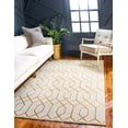 thumbnail image 6 of Marilyn Monroe Glam Collection Area Rug - Trellis (7' 10" x 10' Rectangle White Gold/Gold), 6 of 8
