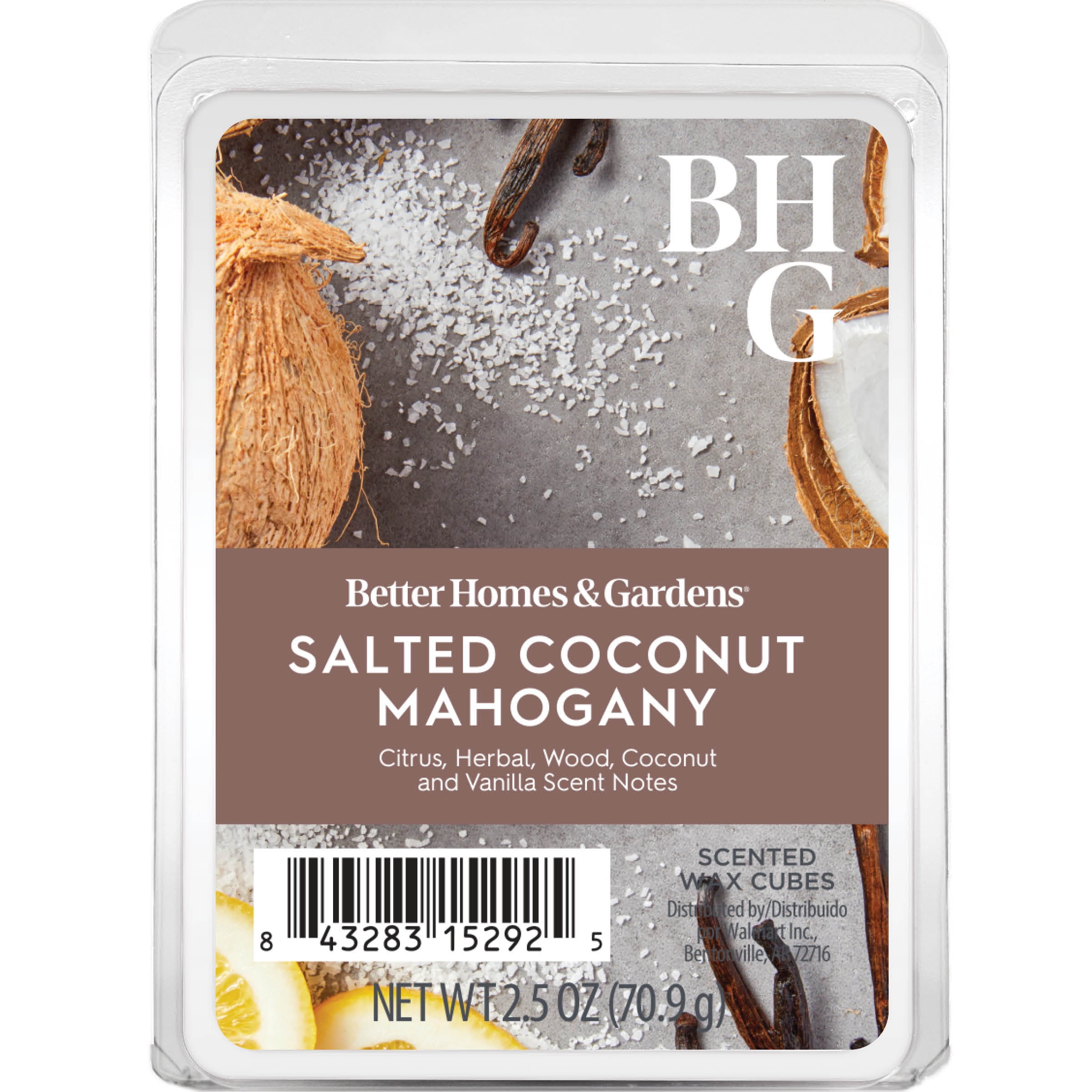 (10 pack) Salted Coconut & Mahogany Scented Wax Melts, Better Homes & Gardens, 2.5 oz