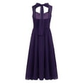 thumbnail image 2 of Alvivi Flower Girls Ruched Sleeveless Pageant Dress Wedding Party Chiffon Long Junior Bridesmaid Gown Purple 6, 2 of 7