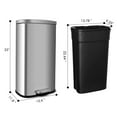 thumbnail image 4 of Arlopu 8 Gallon Stainless Steel Trash Can with Lid, Rectangular Kitchen Garbage Can with Step Pedal & Inner Bucket for Bathroom, Living Room, 4 of 8