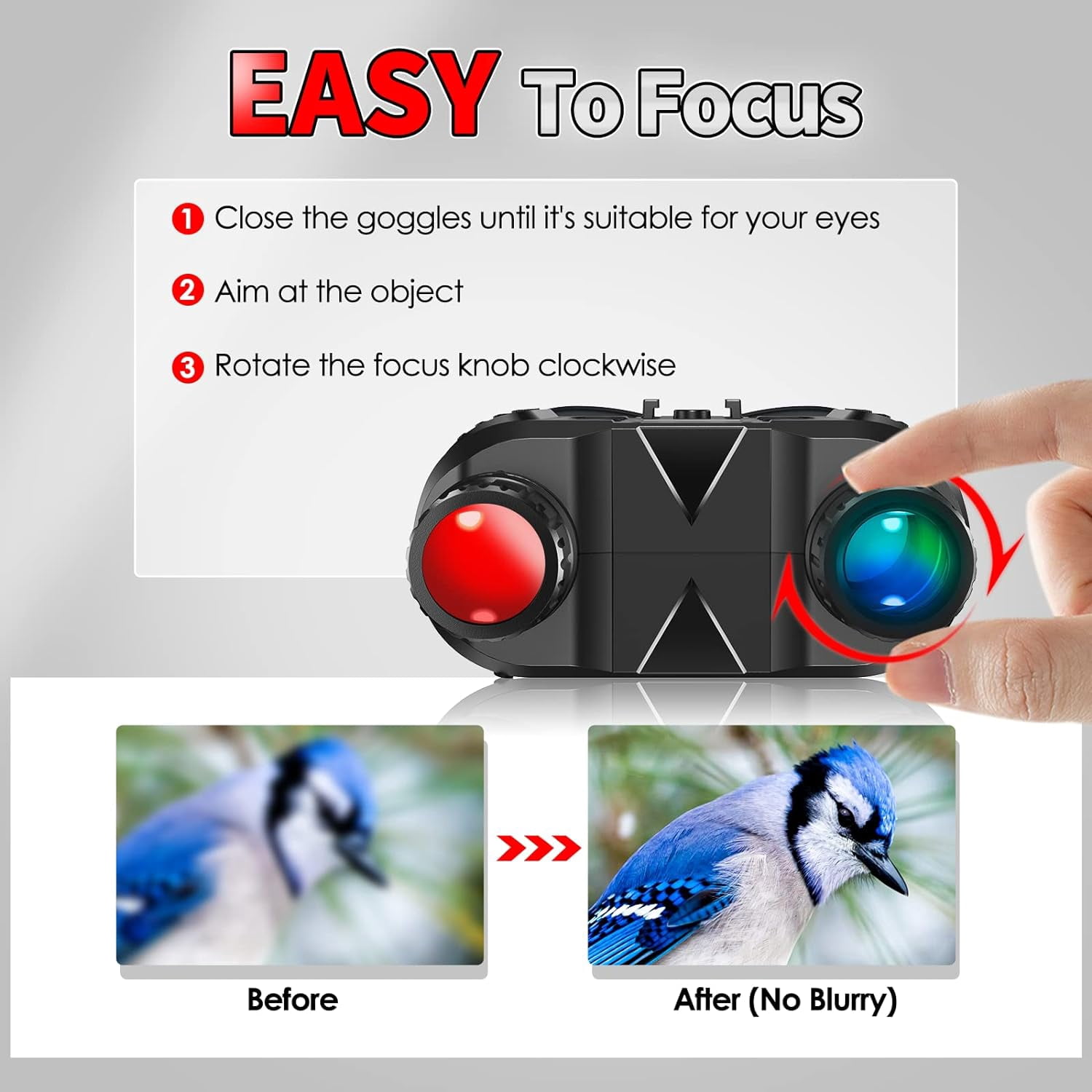 BekinTek 4K Helmet Mountable Night Vision Binoculars Head-mounted Telescope Rechargeable Goggles 7x IR Infrared Full Dark Observing Optics 8x Digital Zoom 4K Video 36M Photo Support 360P ENV Mode