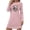 #422-Pink, variant on AUNVITO Women's Halloween Nightdress Long Sleeve Round Neck Loose Fit with Halloween Print Casual Comfortable Sleepwear