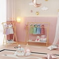 thumbnail image 6 of Kids Clothing Rack With Storage Shelf & Double Rods, Foldable Dress Up Clothes Rack for Toddler Nursery, Child's Room,  Natural Bamboo (Large Size), 6 of 8