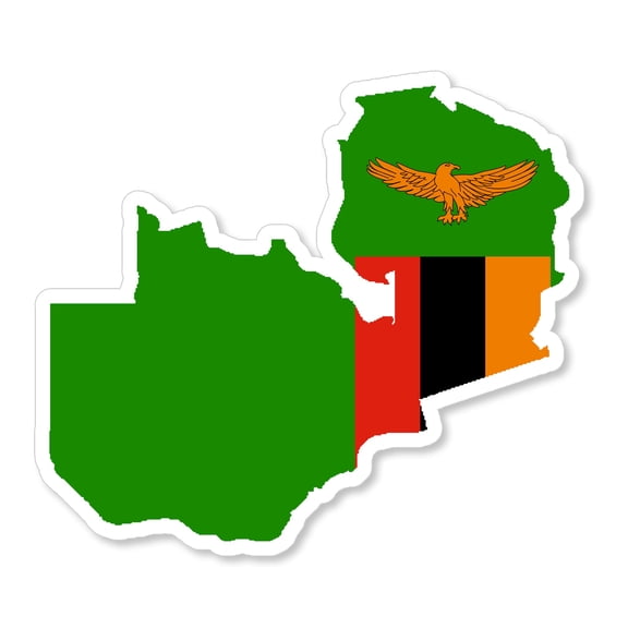 Zambia Zambian Map Flag Car Truck Window Bumper Laptop Vinyl Sticker Decals 4"
